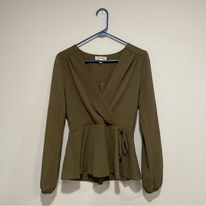 Monteau Olive Green Blouse